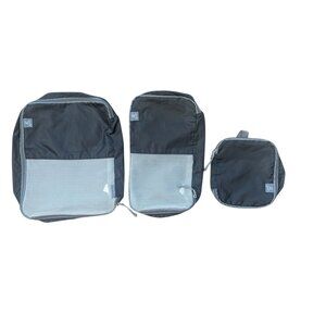 Travelon Packing Cubes Set of 3 Black Mesh Travel Organizer Bags